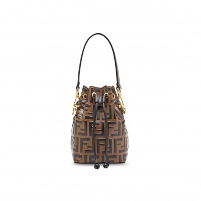 FENDI MON TRÉSOR BUCKET BAG IN BROWN (18*12*10cm) 